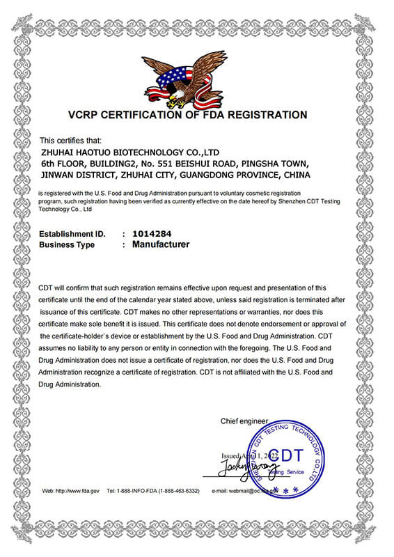  - Gia Công Mỹ Phẩm - Zhuhai Haotuo Biotechnology Co., Ltd.
